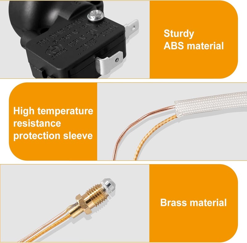 ranwin Thermocouple & Tilt Switch for Patio Heater, Thermocouples and Dump Switch Repair Kit for Propane, Glass Tube, Gas Patio Heater, Thermocouple Replacement for Tower Heater, 2 Pack - Image 4